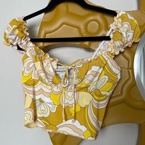 Cropped off the shoulder printed camisole (size small)